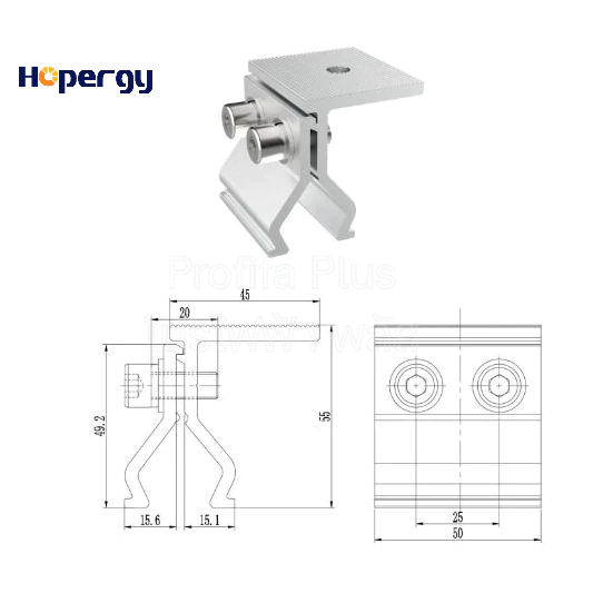 ตัวยึดหลังคาเมทัลชีท (คลิปล็อก) แบรนด์ HOPERGY (Tin Interface Bracket #3)
