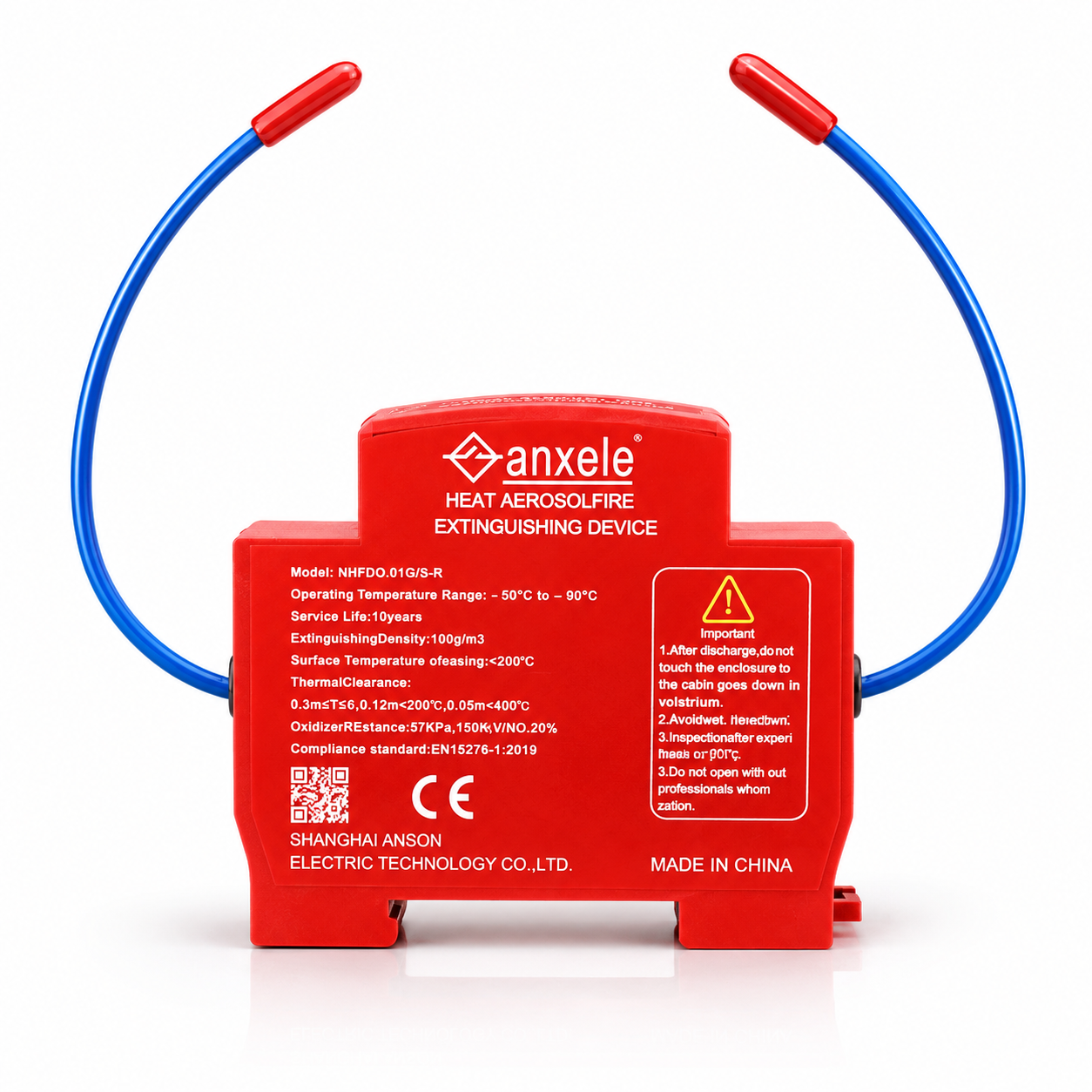 ตัวดับเพลิงอัตโนมัติ สำหับตู้ไฟโซลาร์เซลล์ Fire Extinguising Device 0.01 G (Din Type) Protected space 0.01 m3, EN15276-1 รับประกันสินค้า 1ปี