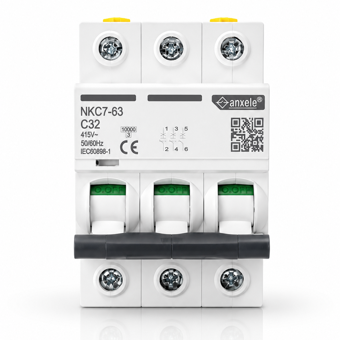 Breaker AC 32A (2P,3P) • AC 415V • 50/60Hz • IEC 60898-1 warranty 1Y 32A 3P