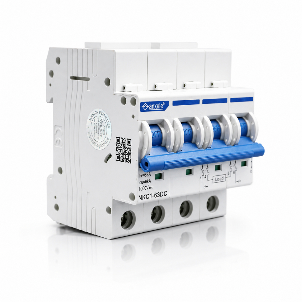 Breaker DC 25,63A /,2P,4P/ 500,1000VDC / 6kA • IEC/EN60947-2 • DIN Rail warranty 1 Y 4P 25A 1000V