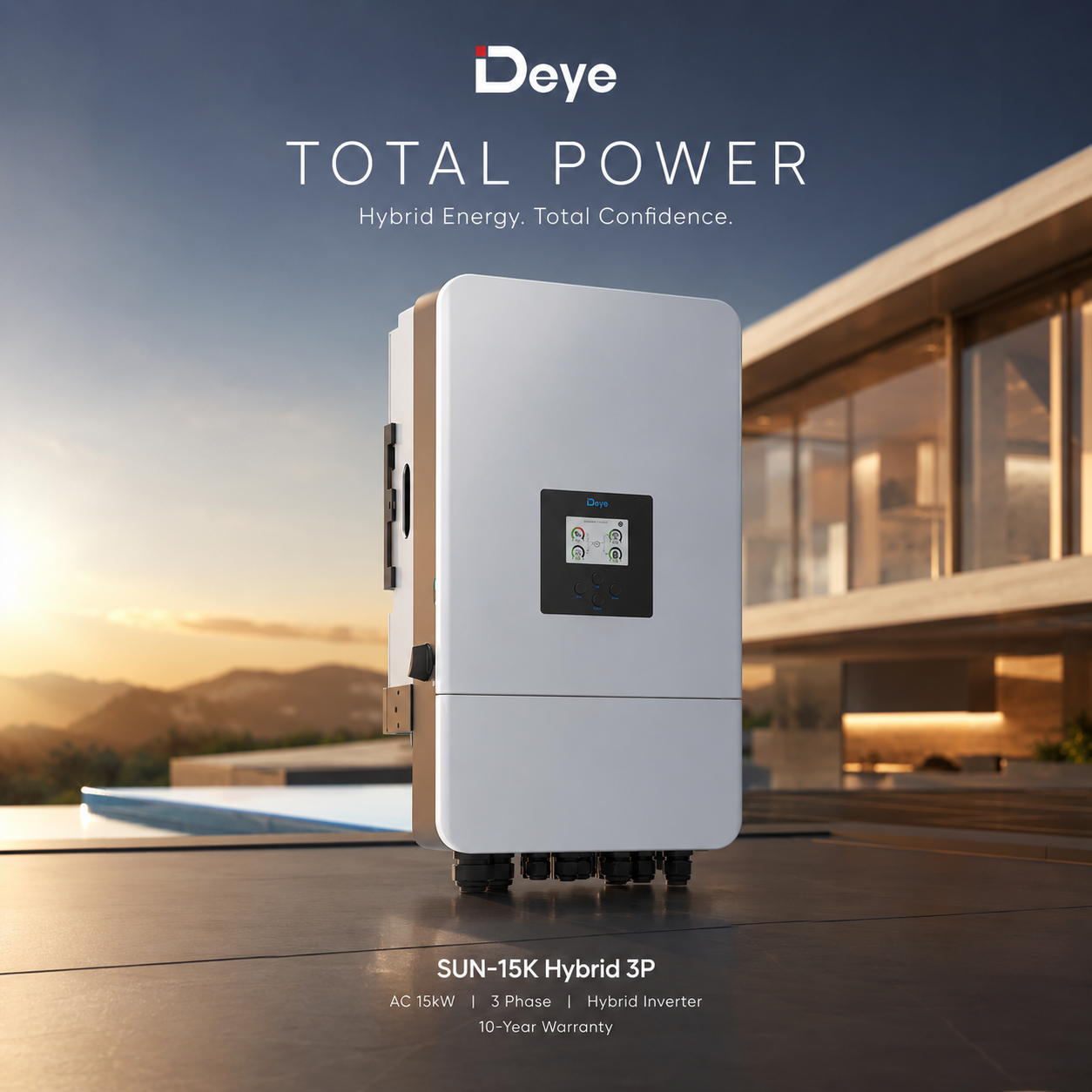 อินเวอร์เตอร์ DEYE on/off grid inverter 3P SUN-15K-SG05LP3-EU-SM2 Three Phase | 2 MPPT | Hybrid Inverter | Low Voltage Battery