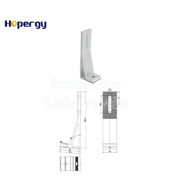 ตัวยึดหลังคาเมทัลชีท (ลอนสกรู) L-Feet ขาสูง แบรนด์ HOPERGY