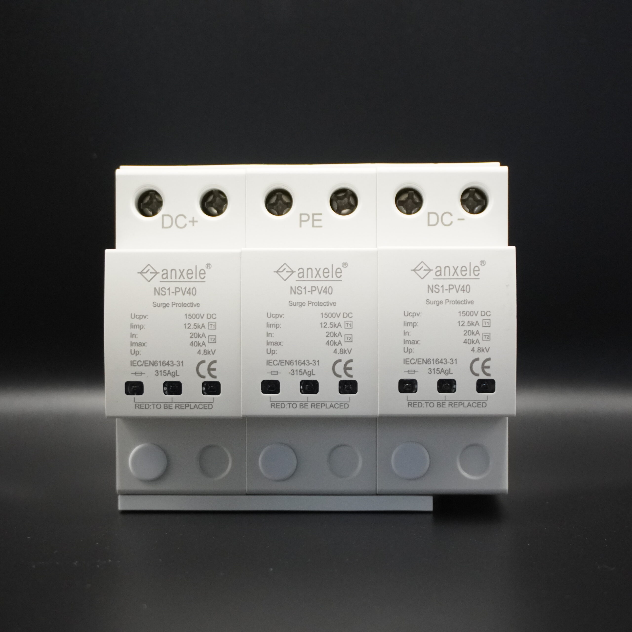 DC Surge Protectors 3P 1500V SPD1/2-1500V 12.5ka (10/350µs) มาตรฐานรับรอง IEC / EN 61643-31